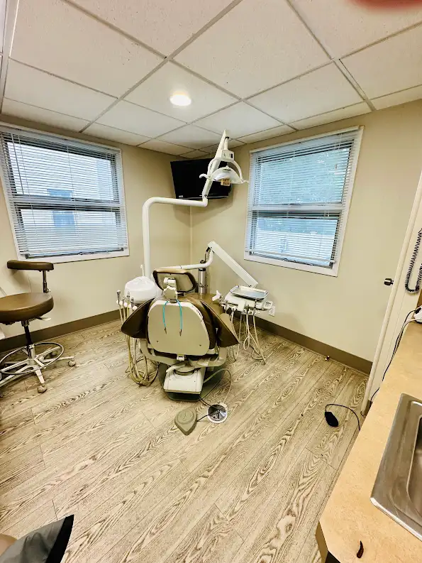 Treatment room with treatment chair back view
