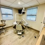 Treatment room with treatment chair back view